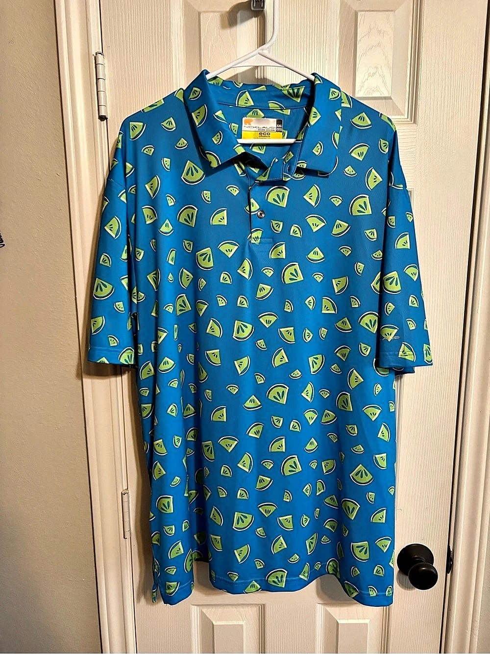 Nicklaus Eco Choice Polo Men's Lime Polo Blue XXL Like New